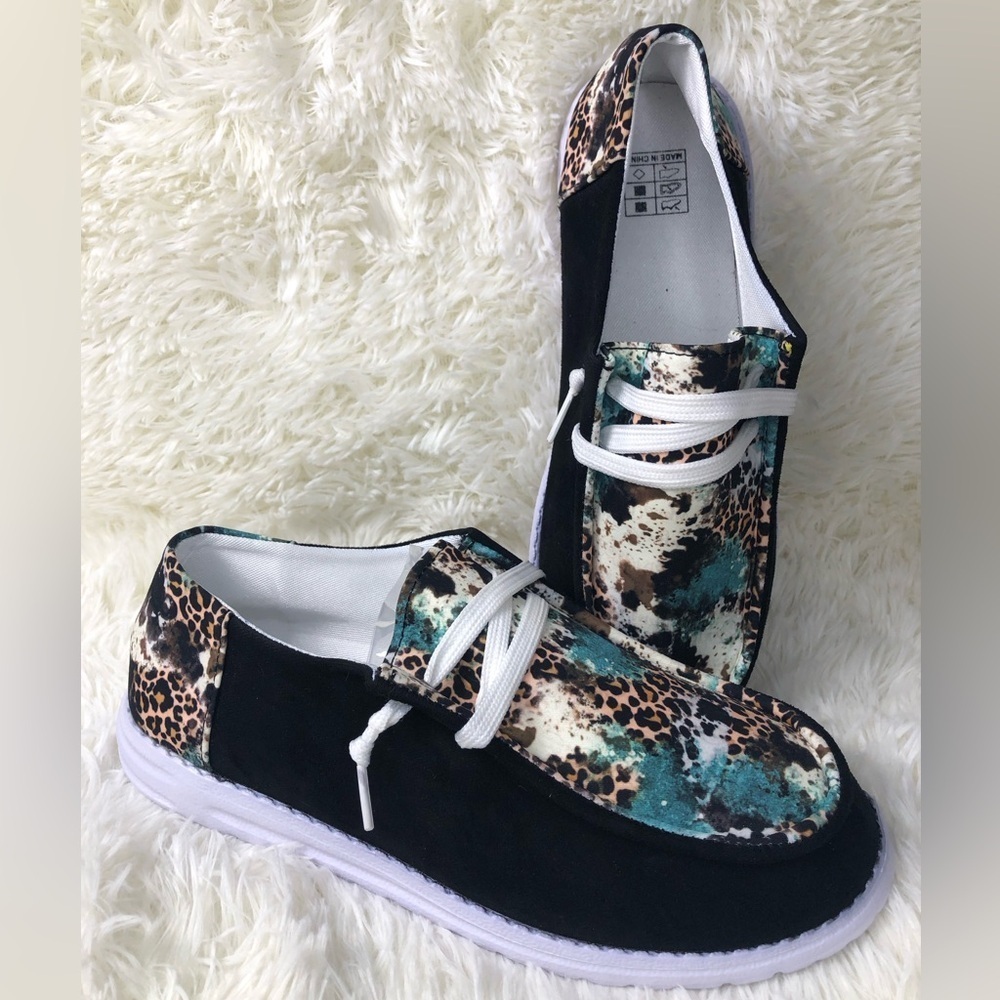 🐆🩵Women's Multicolor Animal Casual Shoes 42 US women’s 10 NWOT 🩵🐆 - Picture 13 of 16
